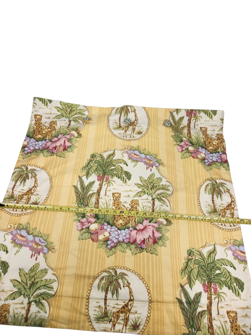 Vintage Safari Jungle Pillow Sham 25x25 | Giraffe Leopard Tropical Cottagecore - Picture 9 of 9